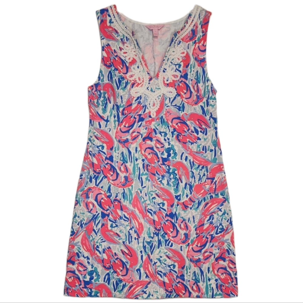 LILLY PULITZER Cosmic Coral Cracked Up Harper Sleeveless Shift dress